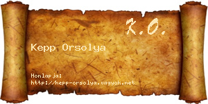 Kepp Orsolya névjegykártya